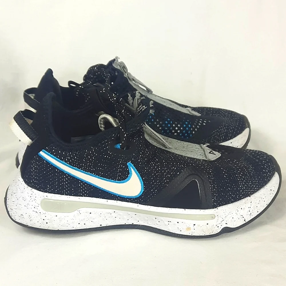 NIKE PG4 PAUL GEORGE Mens Shoes Size 4.5 black white gray blue CD5079-004